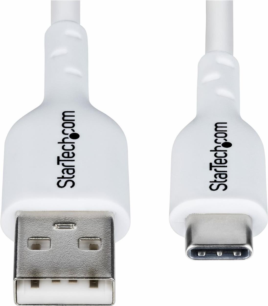 StarTech.com 2m (6.6ft) White USB-A to USB-C Charging Cable/Cord, M/M (USB2AC2MNCWHE)