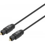 MANHATTAN Toslink Digitales Optisches Audiokabel 2 x Toslink S/PDIF-Stecker, 1 m, vergoldete Kontakte, schwarz (356060)