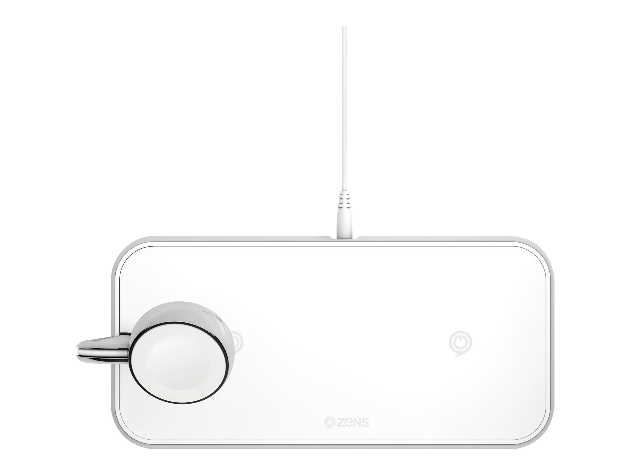 ZENS Dual+Watch Aluminium Wireless Charger 20 W Weiß