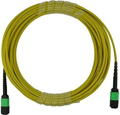 BlueOptics LWL Patchkabel, MPO-APC/MPO-APC, 3 Meter, Singlemode E9/125Âµm, G.657.A1, Typ B, Markenfaser, LSZH gelb, 12 Kerne, 3.0mm Tube, Keramik Ferrule, inkl. Messprotokoll, MPO Stecker jeweils ohne Pins (SFP5252BU3MMB)