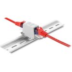 Delock RJ45 Kupplung Cat.6A Buchse zu mit Staubschutzklappe für Hutschienen Montage (90933)