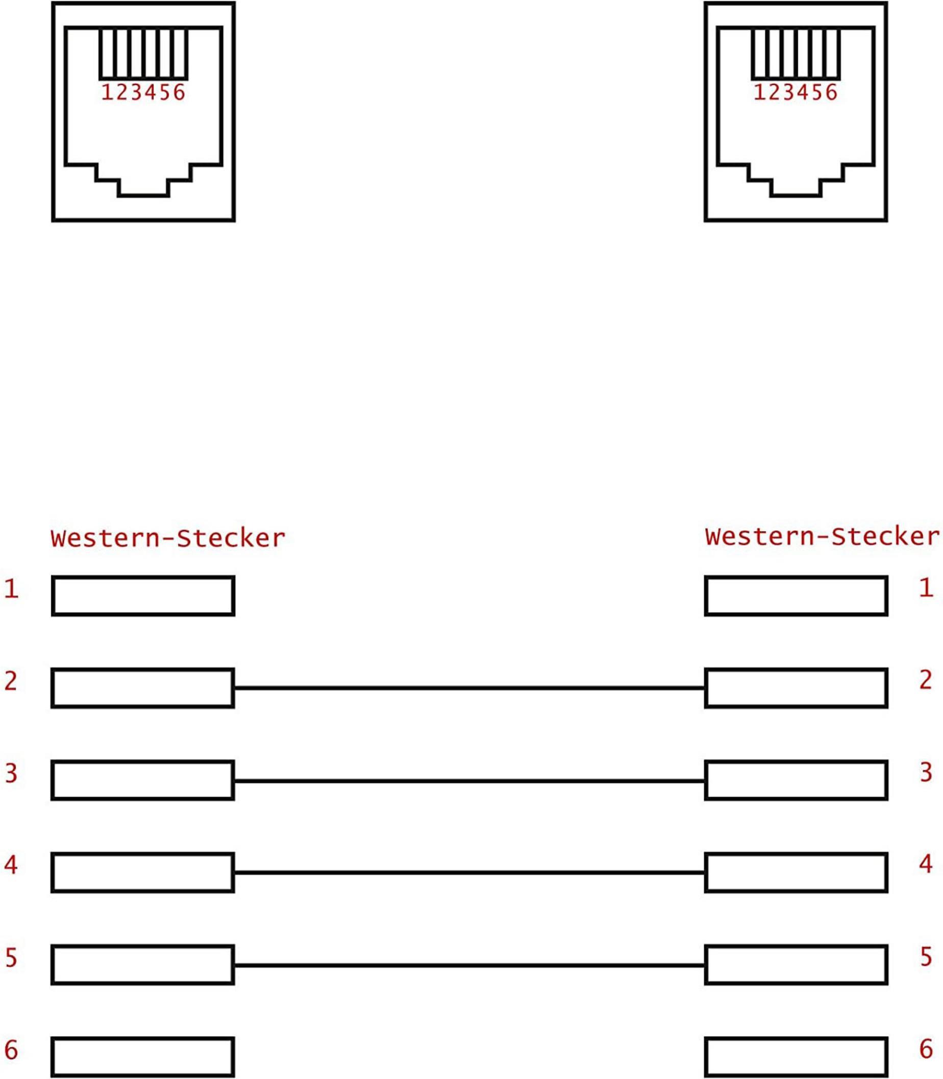 S-CONN shiverpeaks ®-BASIC-S--Modular-Kabel, Western-Stecker 6/4 auf Western-Stecker 6/4, schwarz, 4
