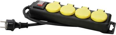 Kopp 223012002 Steckdosenleiste mit Schalter 4fach Gelb-Schwarz Schutzkontakt (223012002)