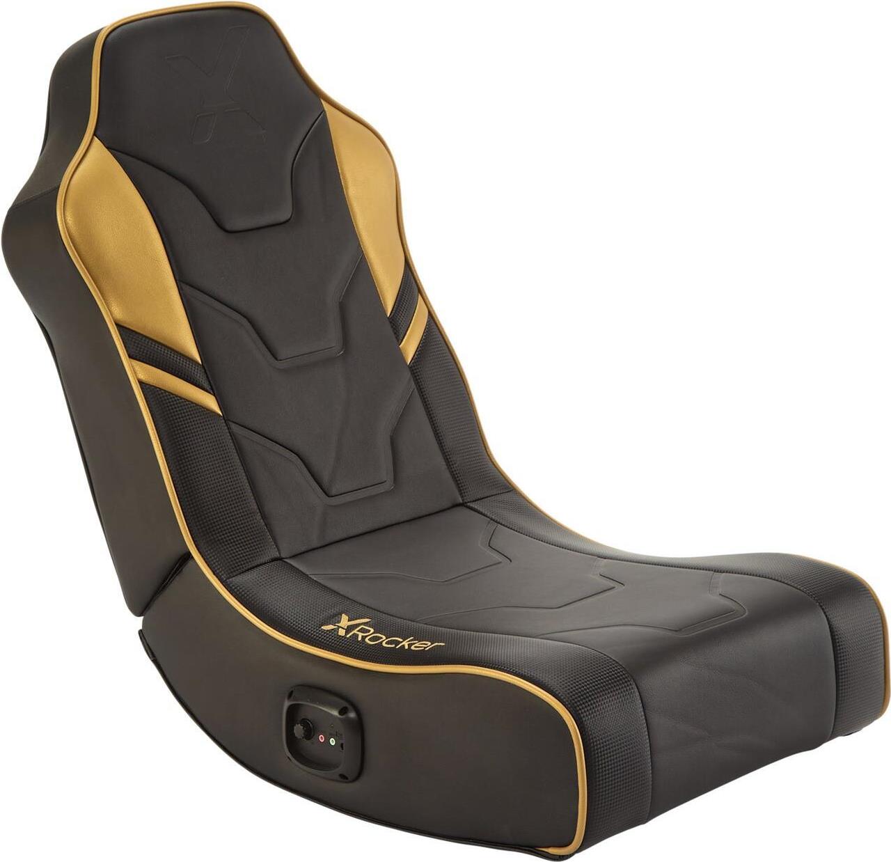 X Rocker Shadow 2.0 Floor Rocker Gaming-Bodensessel für Kinder & Jugendliche mit Audiosystem - schwarz/gold (5132201)