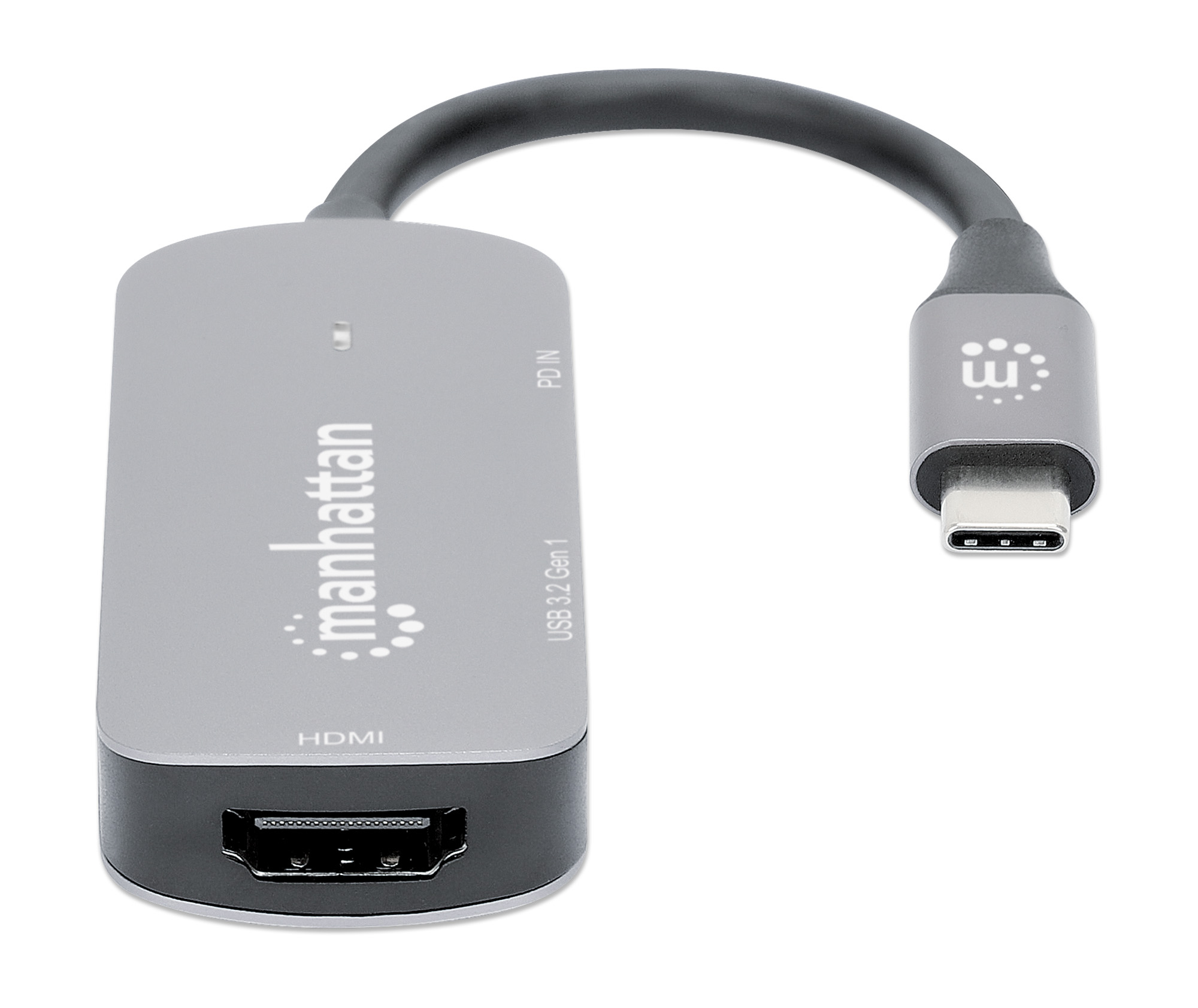 Manhattan 3-in-1 Dockingstation USB-C PD 4K HDMI Space-grau