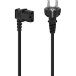 Hama Netzkabel für Kaltgeräte, 90° gewinkelt, 3-polig, Schutzkontakt, 5 m, Schw (00223293)