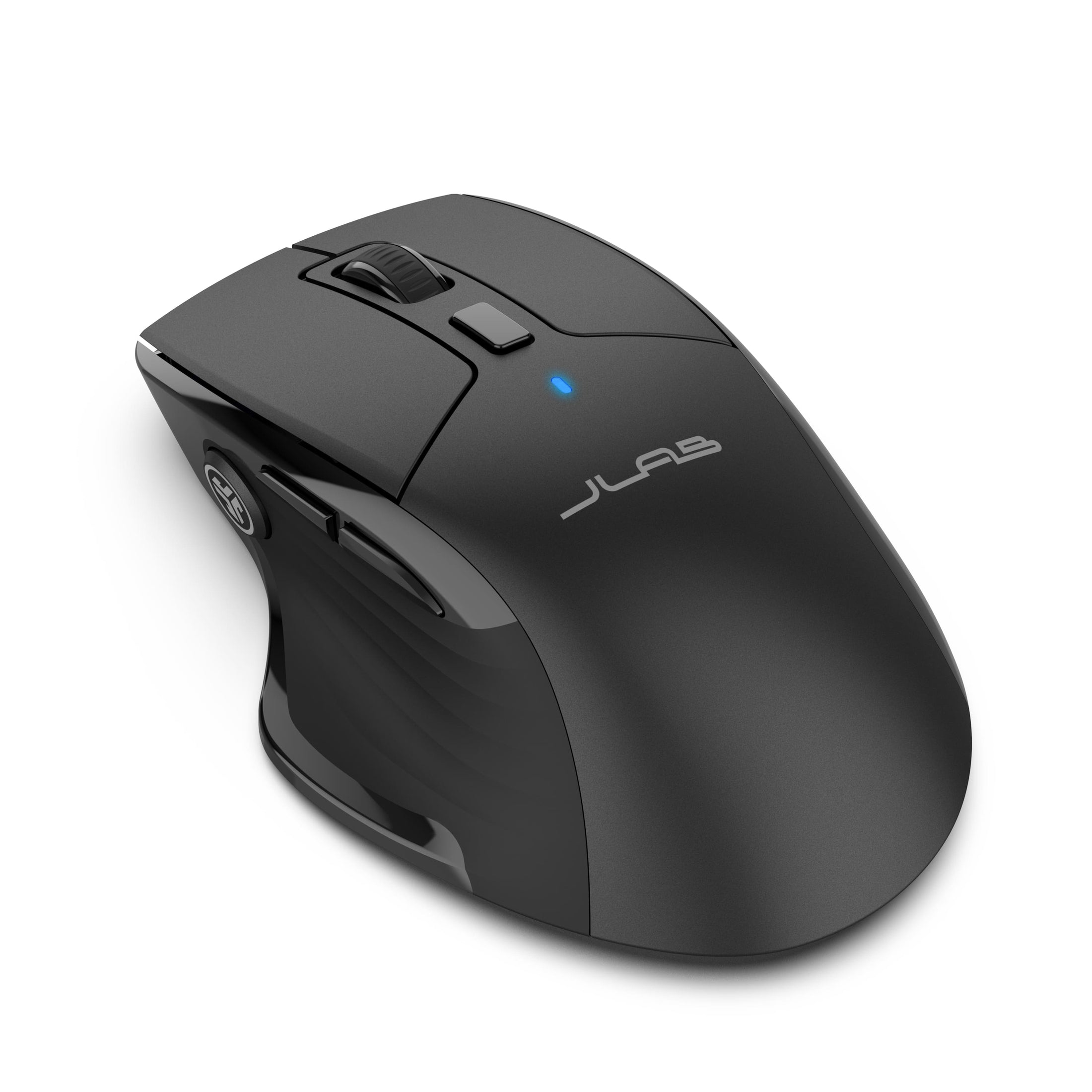 JLab JBuds Maus kabellos Bluetooth 5.2 + 2,4 GHz USB optisch 2400 DPI Schwarz