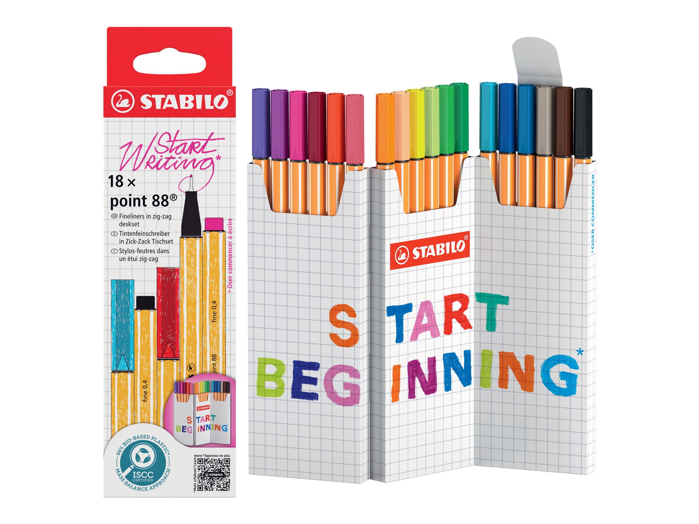 STABILO point 88 Fineliner 0,4 mm 18er-Set farbsortiert
