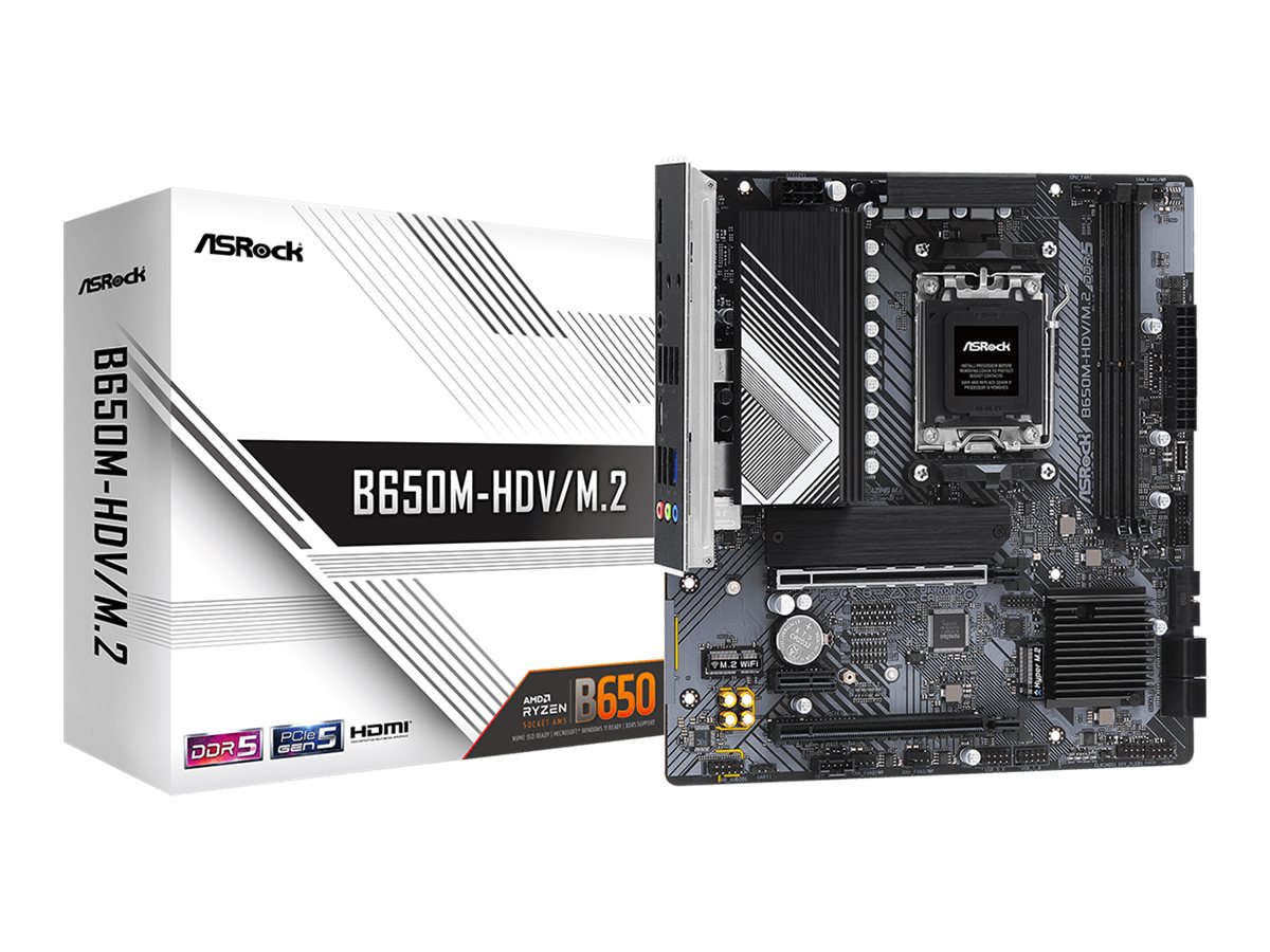 ASRock B650M-HDV/M.2 Mainboard Micro ATX Socket AM5 AMD B650 Schwarz, Grau