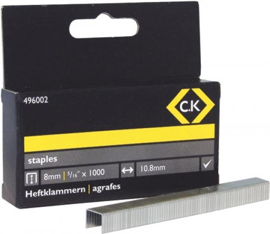 C.K Tackerklammern, 10,5 x 8 mm, Inhalt: 1.000 Stück hochqualitative Stahltackerklammern, verzinkt zum - 1 Stück (496002)