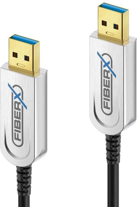 FiberX FX-I640-007 USB Kabel 7 m USB 3.2 Gen 1 (3.1 Gen 1) USB A Schwarz - Silber (FX-I640-007)