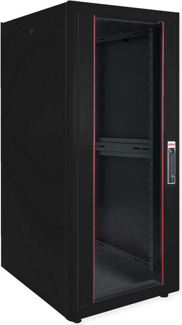 ROLINE 19 Zoll Netzwerkschrank Basic 32 600x600 BxT Glastür schwarz (26.21.0206)