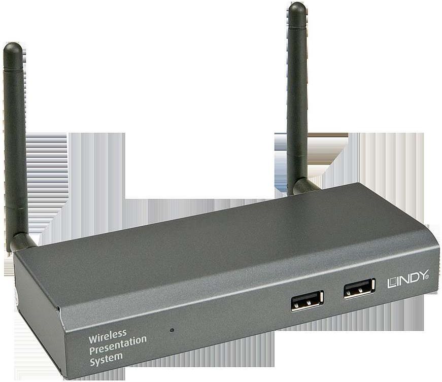Lindy HDMI Full HD und VGA & Audio WLAN Projektor-Server HDMI Full HD, VGA, Audio, IEEE 802.11n - HDMI- und VGA-Audio Projektor-Server empfängt per WLAN hochauflösendes Video von Computern, Notebooks etc. und gibt diese über den Projektor oder Display aus (32702)