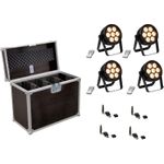 EUROLITE Set 4x LED 4C-7 Silent Slim Spot + USB QuickDMX + Case (20000856)