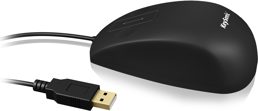 Keysonic KSM-5030M-B - Wasserdichte Maus, USB, Silikone, Wasserdicht IP68, Scrollen mit Touchsensor, schwarz (KSM-5030M-B)