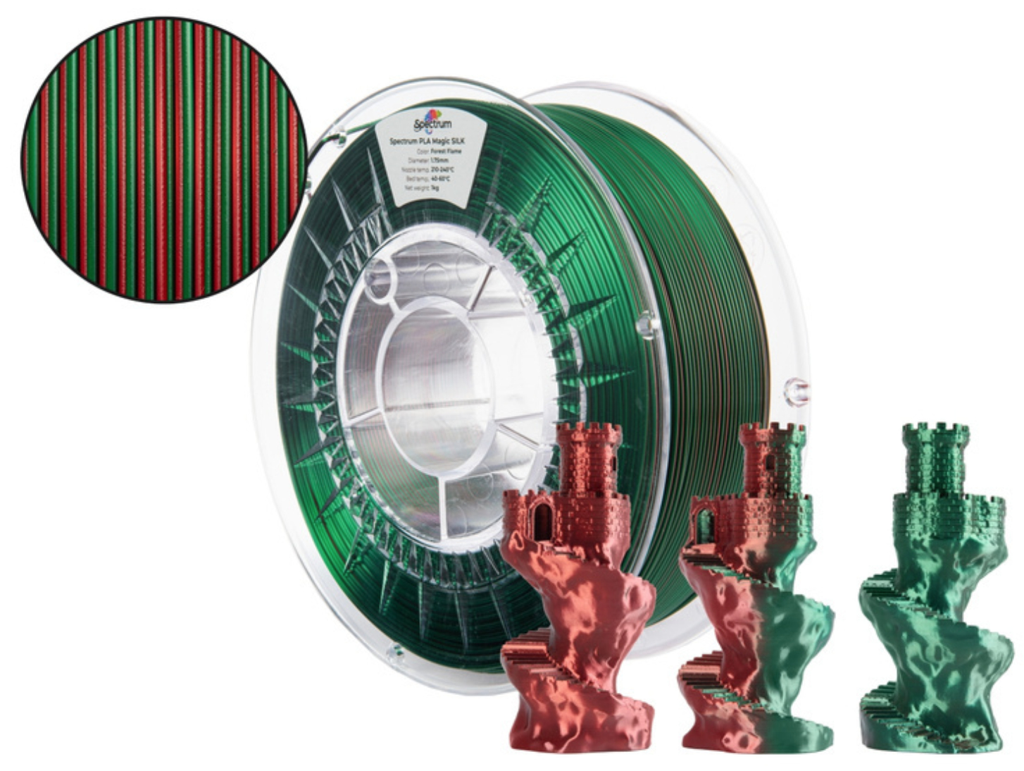 Spectrum Filaments PLA Magic SILK Filament FOREST FLAME 1,75 mm 1 kg