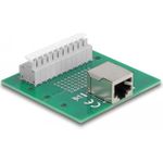 Delock RJ50 Buchse zu Terminalblock mit Drucktaster für Hutschiene (67012)