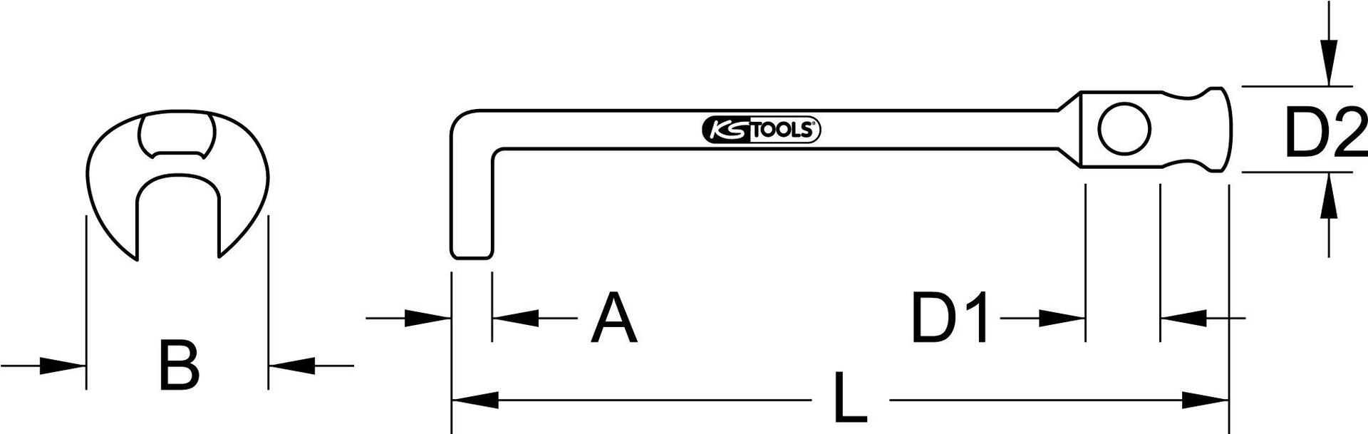 KS TOOLS Klauenschlüssel ohne Drehstift 21 mm (517.9156)