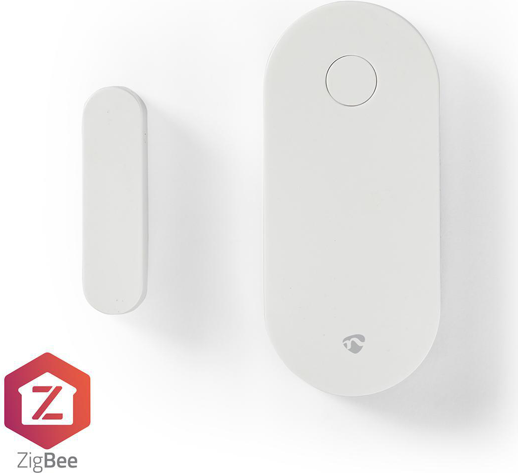Nedis ZBSD10WT. Übertragungstechnik: Kabellos, Schnittstelle: ZigBee, Produktfarbe: Weiß. Akku-/Batterietyp: CR2032. Breite: 27 mm, Tiefe: 10 mm, Höhe: 60 mm (ZBSD10WT)