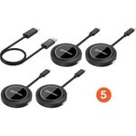 MANHATTAN 1080p Wireless HDMI-Display-Präsentationsset mit 4 USB-C-Sendemodulen 5-teiliges Set mit HDMI-Empfänger und vier USB-C Sender-Dongles zeigt kabellos ein Videosignal von einem Laptop/Tablet/Smartphone auf einem HDMI-Bildschirm oder -Beamer, schwarz (154635)