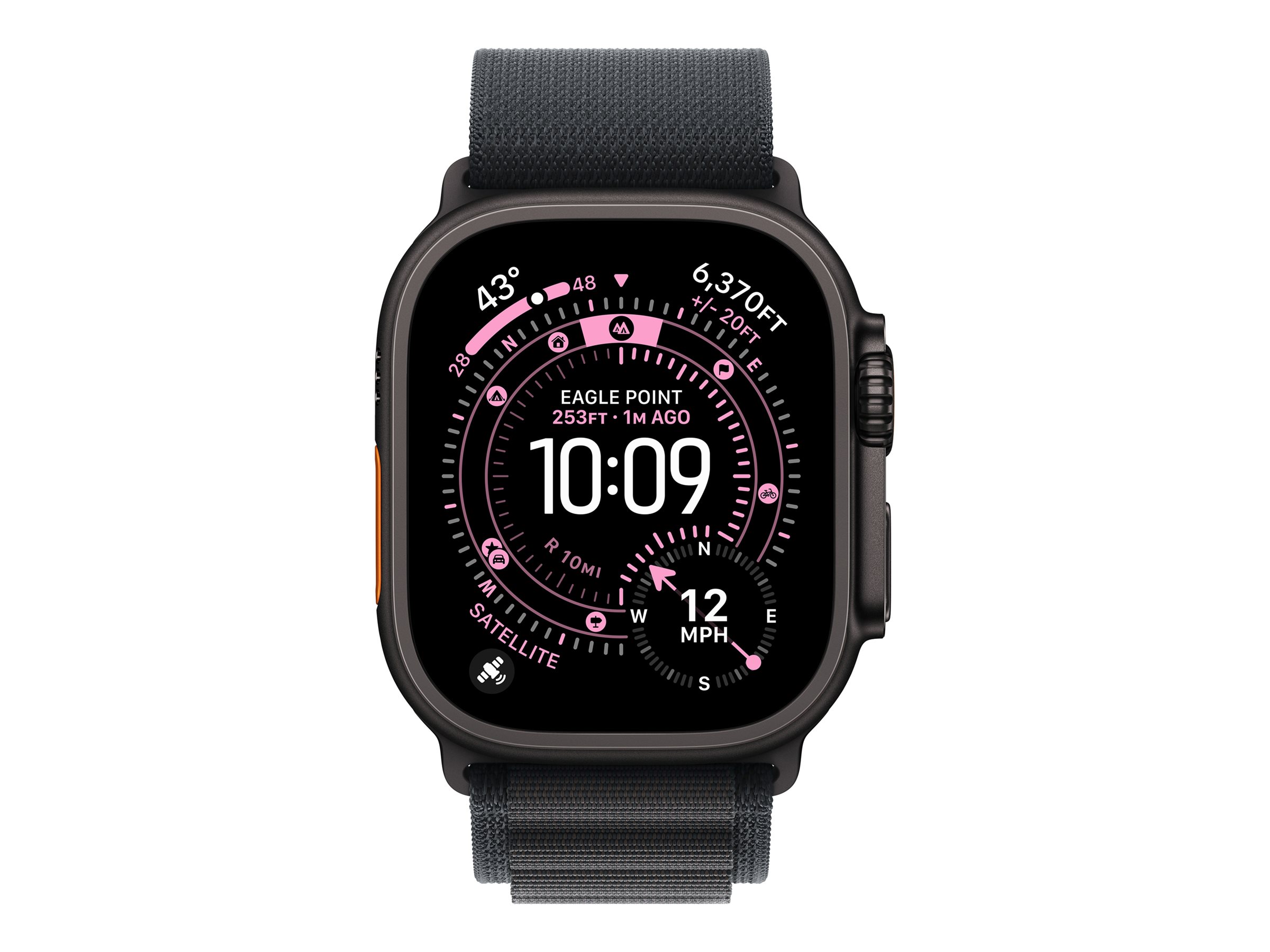 Apple Alpine Loop Smartwatch-Armband 49 mm Small Titan Finish Schwarz