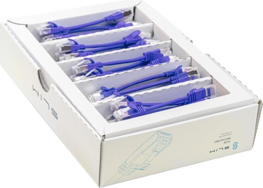 SLIM KAT6A 10 Gigabit Lightpatchkabel, 0,1m, U/FTP, Ø 3,8mm, violett, 50-Pack KAT6A LIGHT geschirmt (SLIM-LS-K6A 0.1 VT 50)