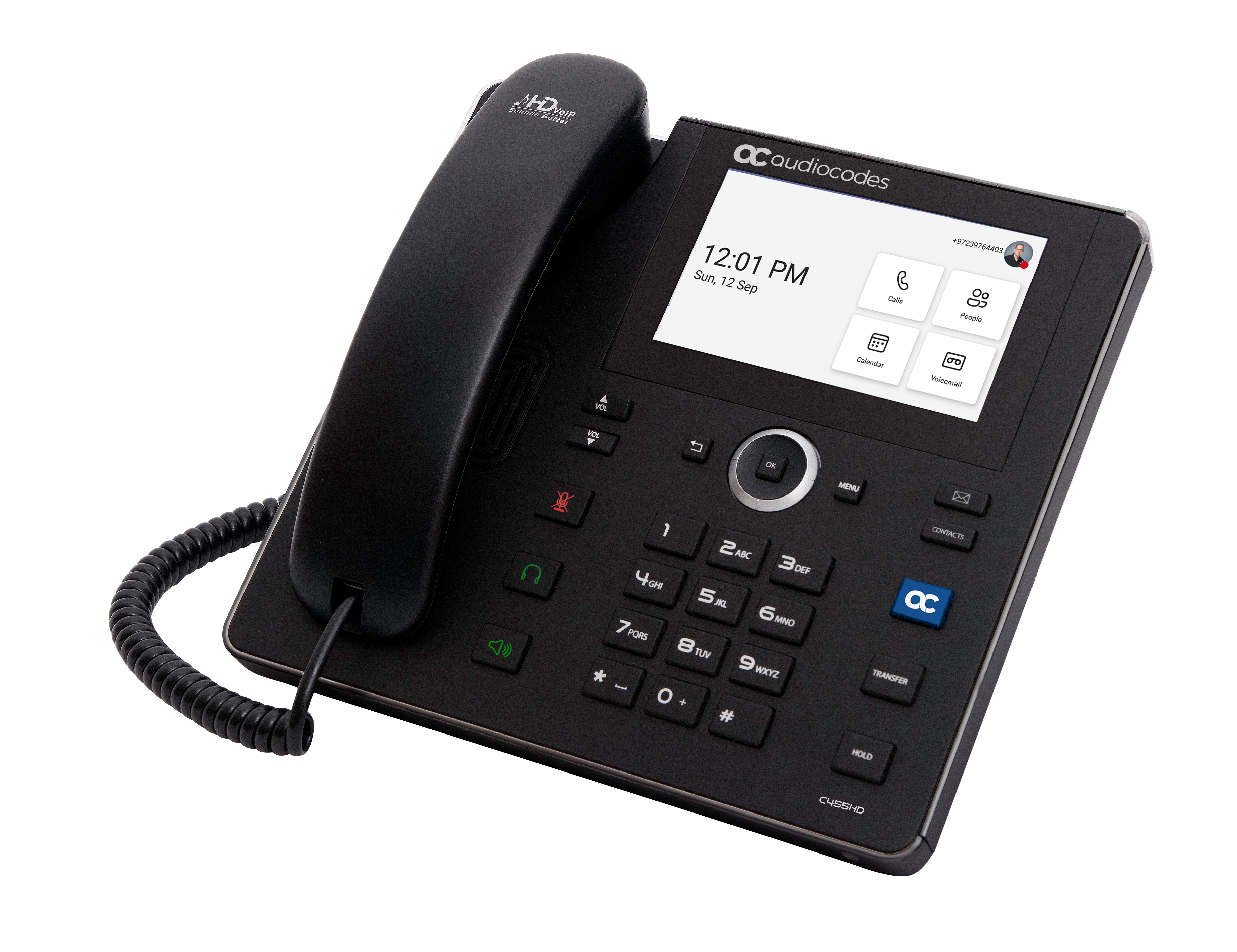 AudioCodes C455HD IP-Telefon Microsoft Teams 8 Leitungen Schwarz