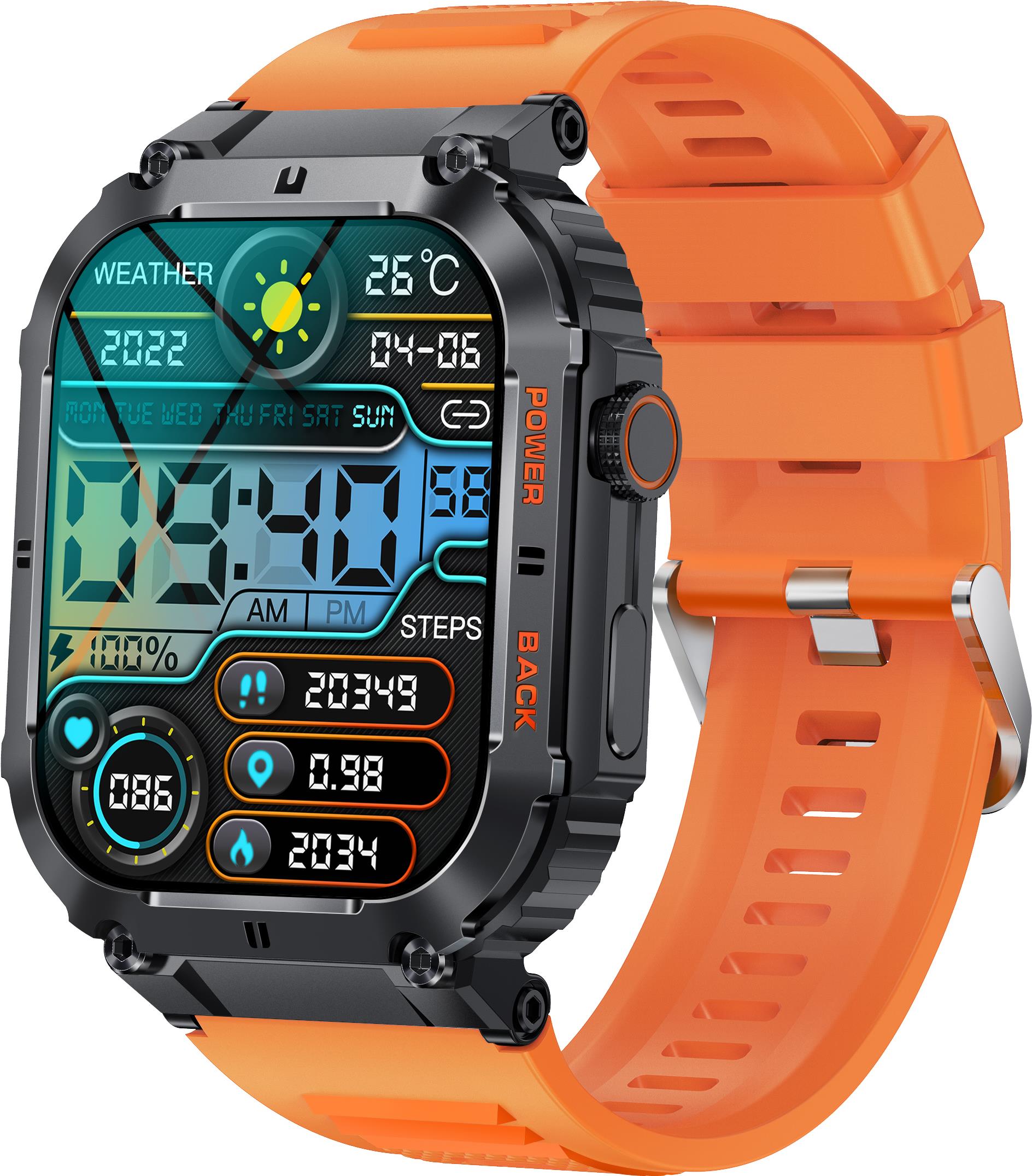 Denver SWC-191O Smartwatch/ Sportuhr 4,98 cm (1.96") IPS Digital 320 x 386 Pixel Touchscreen Schwarz (116111000620)