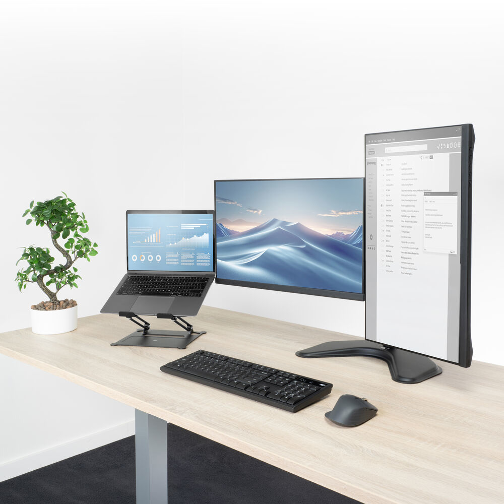 ACT Essentials Monitorhalterung Tischständer für 2 Monitore bis 32" Schwarz