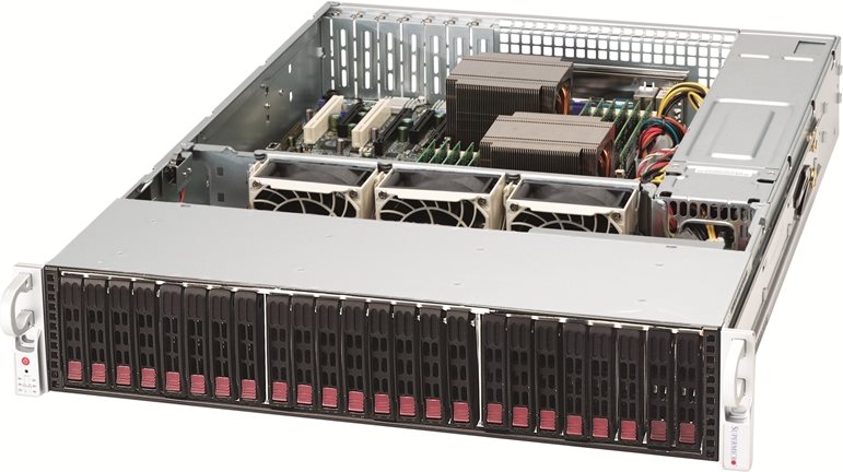 Supermicro SC216 CSE-216E16-R1200LPB 2U Rack-Gehäuse 24x 2,5" SAS/SATA 1200 W Schwarz