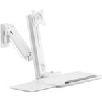 SpeaKa Professional SP-MM-950 Monitor-Wandhalterung 17-35" weiß mit Tastaturablage & 2x Scannerhalterung