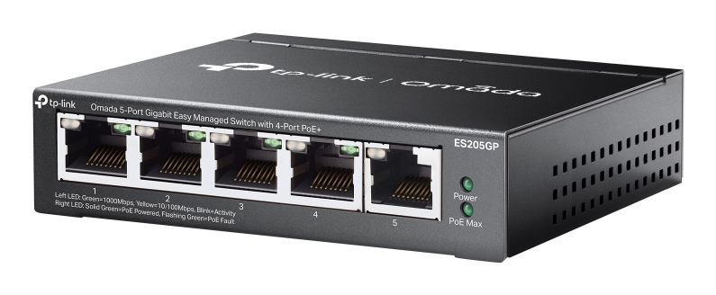 TP-Link Omada ES205GP V1 5-Port Gigabit PoE+ Switch Grau