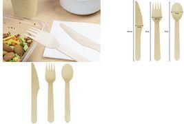 kangaro Einweg-Besteck-Set, aus Holz, 200-teilig biologisch abbaubar, Länge: je 160 mm, Birkenholz, - 1 Stück (K-157510)