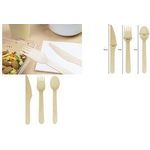 kangaro Einweg-Besteck-Set, aus Holz, 200-teilig biologisch abbaubar, Länge: je 160 mm, Birkenholz, - 1 Stück (K-157510)