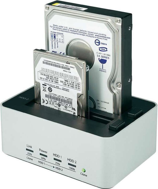 RENKFORCE USB 3.0 SATA 2 Port Festplatten-Dockingstation mit Clone-Funktion (1013330)