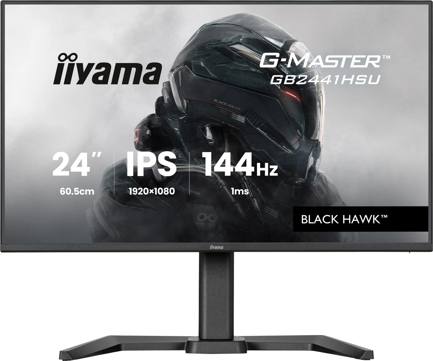 Iiyama G-Master GB2441HSU-B1 Black Hawk Gaming-Monitor 60.5 cm (23.8 Zoll), schwarz, FullHD, IPS, HDMI, DP, Free-Sync, USB-Hub, Höhenverstellung, 144Hz Panel (GB2441HSU-B1)