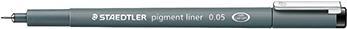 STAEDTLER Fineliner pigment liner, schwarz, 0,05 mm Strichstärke, lange Metallspitze ideal für Lineale und (308 005-9)