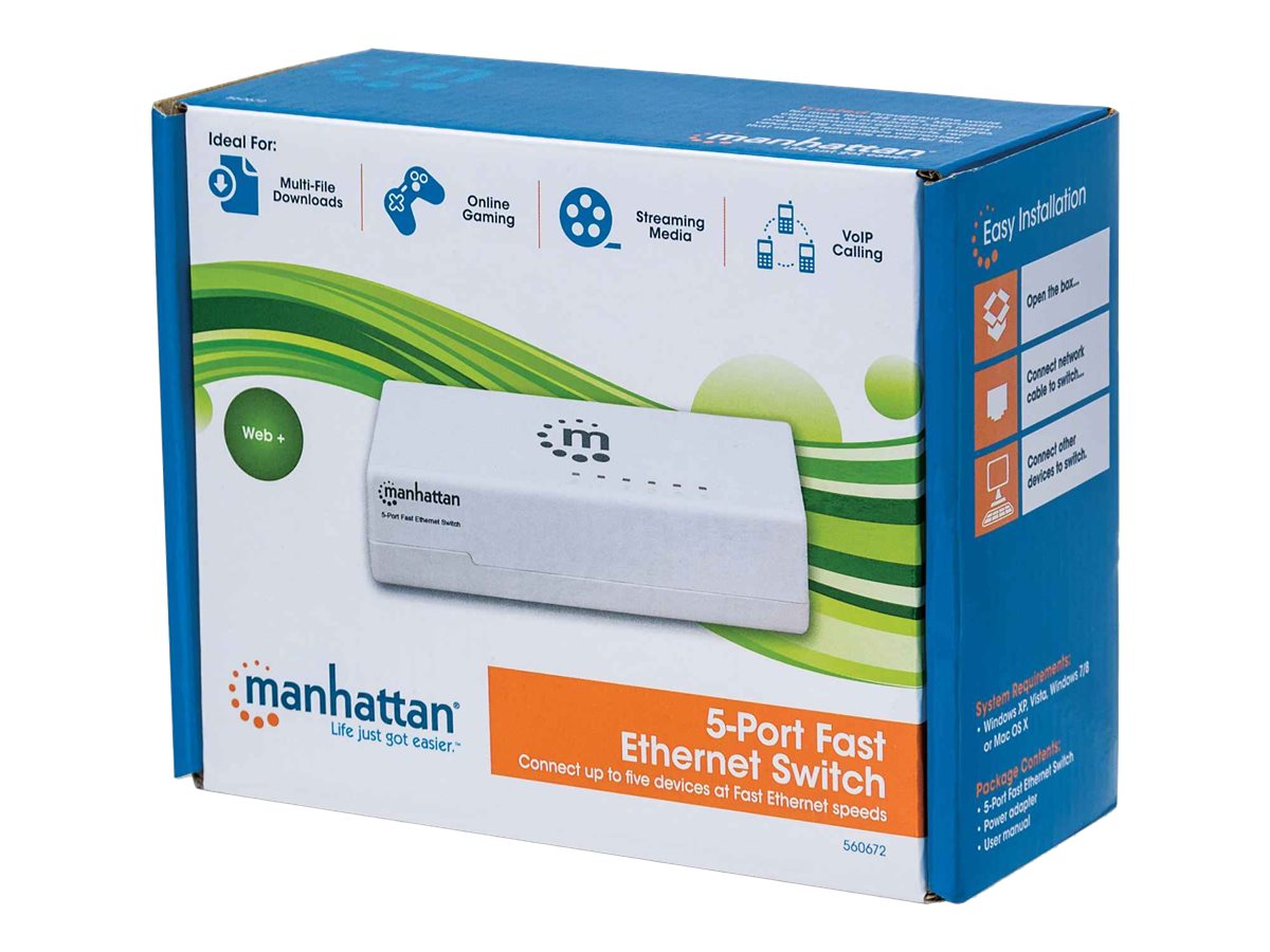 Manhattan 5-Port Fast Ethernet Switch 5 x 10/100 Weiß