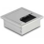 Delock Kabeldurchführung für Tischeinbau mit Bürste 80 x 80 x 28 mm silber (66860)