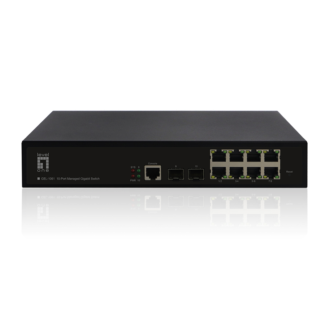 LevelOne GEL-1061 L2 Managed Gigabit Switch 10-Port 2x SFP Schwarz