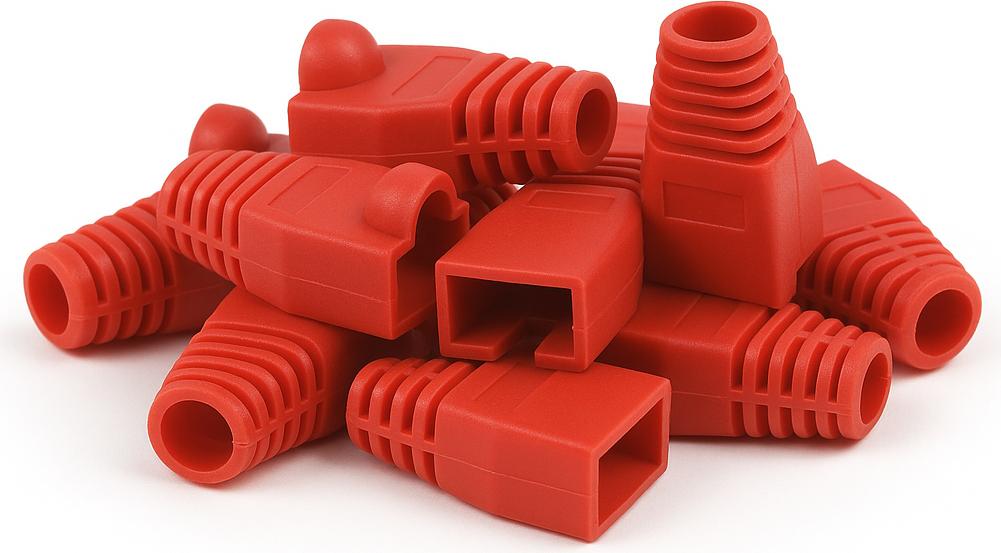 DSIT DANICOM RJ45 Tule Rot - 10 Stück (DC-RJ45-BOOT-RED-10PCE)