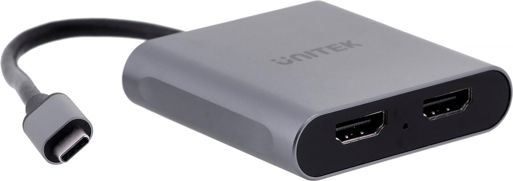 UNITEK ADAPTER USB-C, 2x HDMI, 4K@60HZ, MST, V1404B (V1404B)