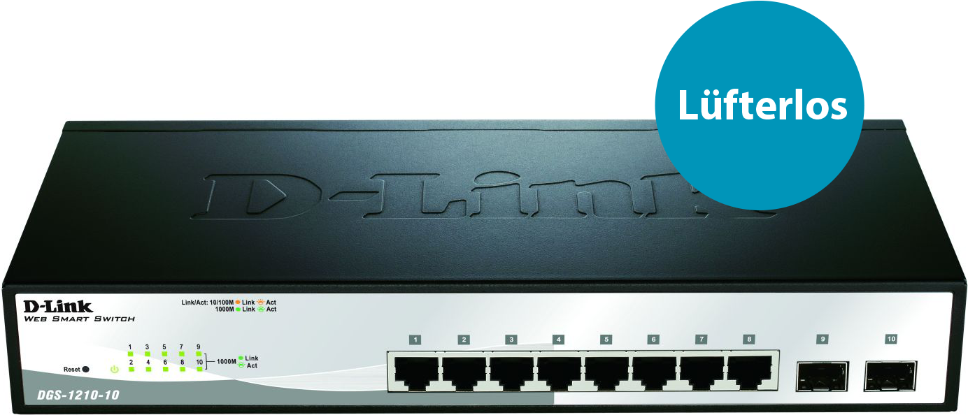 D-Link DGS-1210-10 Smart Managed Gigabit Switch 10 Ports Schwarz, Grau