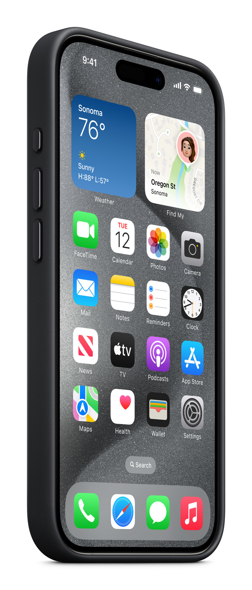 Apple iPhone 15 Pro FineWoven Case mit MagSafe Schwarz