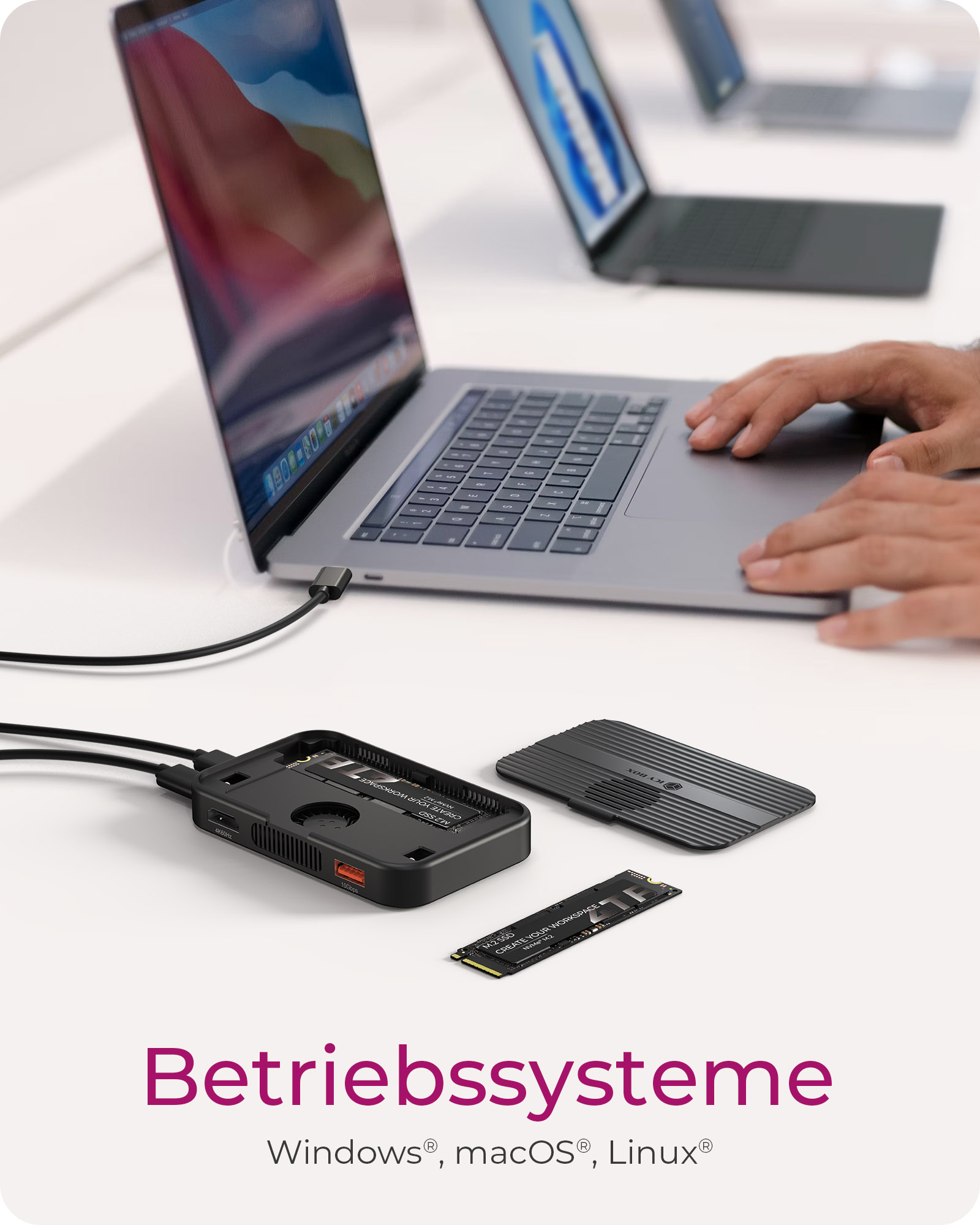 ICY BOX IB-DK4071M-CU31 Dockingstation Schwarz