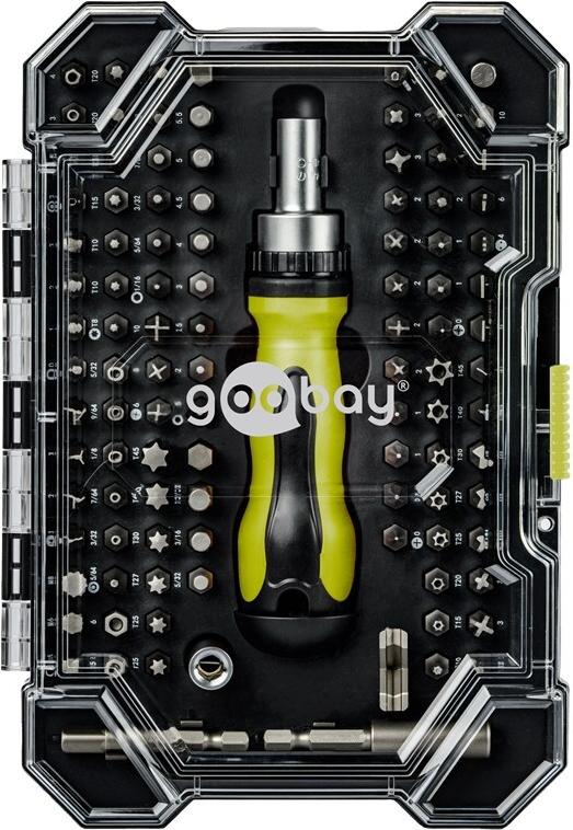 Goobay Schraubendreher-Set mit 100-tlg. Bitsatz - Werkzeug-Set aus S2-Stahl für Schraub (77844)