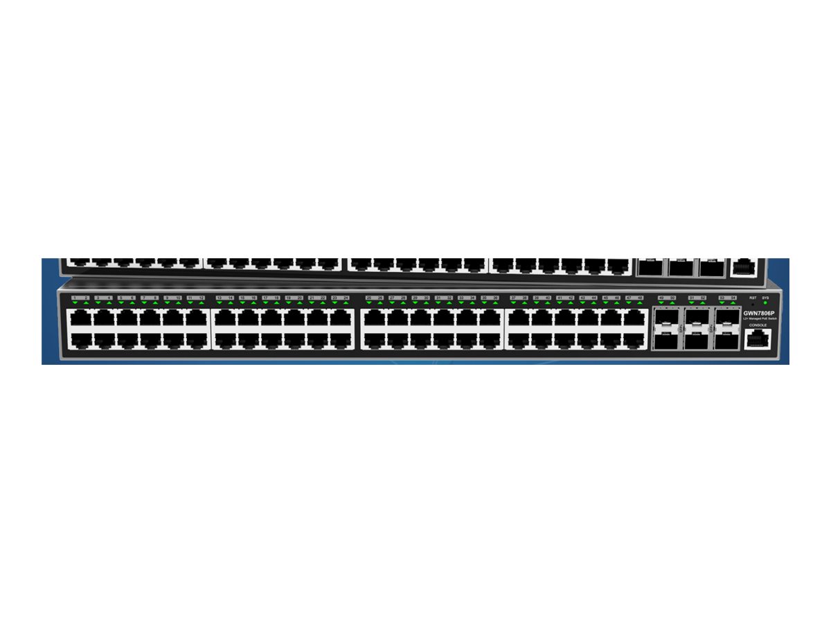 Grandstream GWN7800 Series GWN7806P Managed L2+ PoE+ Switch 48 x Gigabit 6 x 10G SFP+ Grau