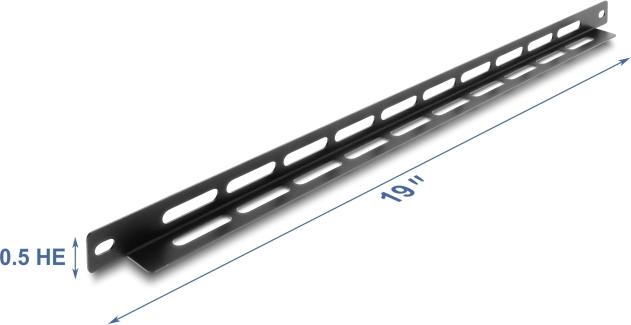 Delock 19" 0,5 HE L-Form Panel 22 mm schwarz mit Kabelbinderbefestigung für Serverschränke
