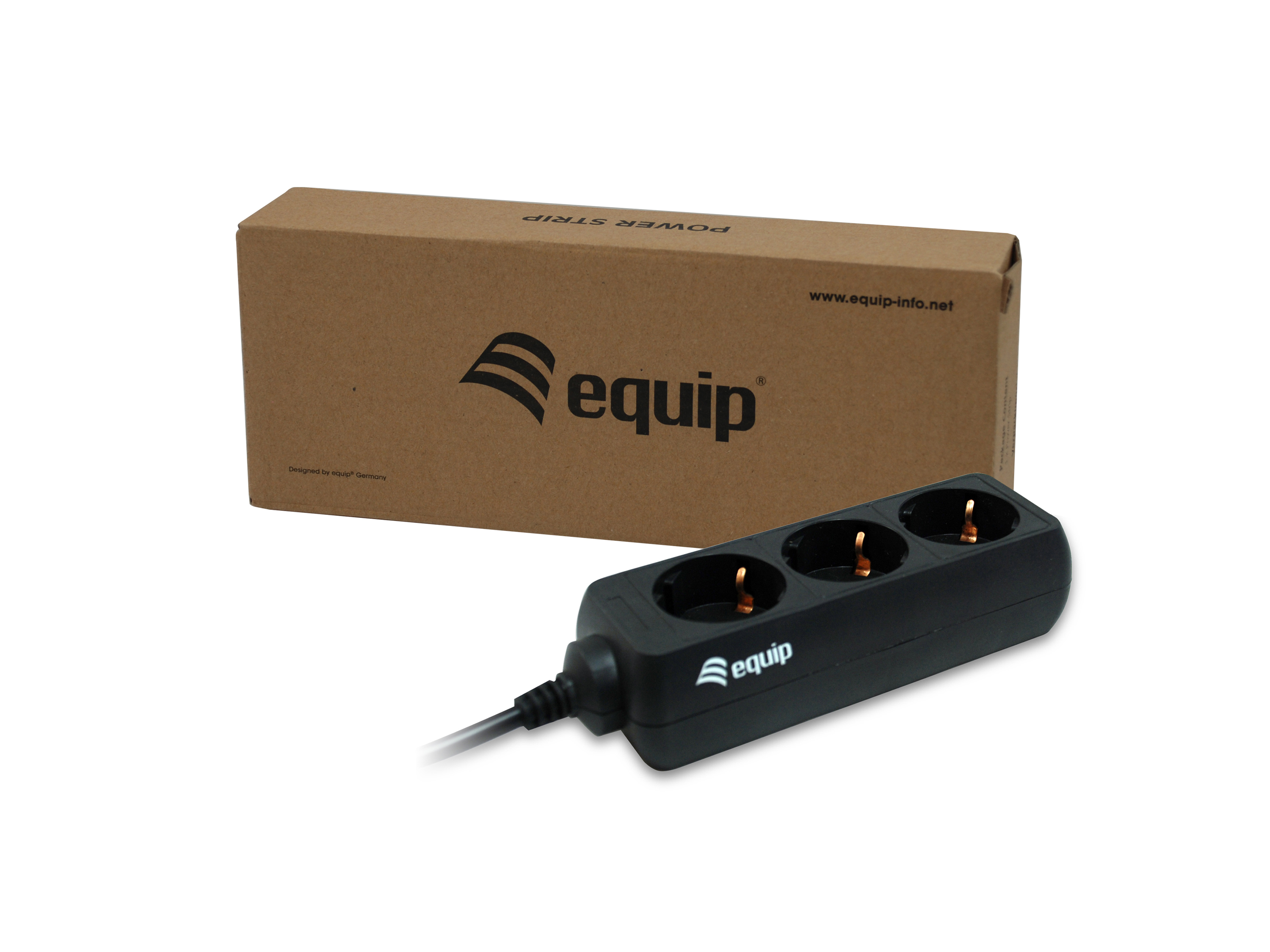 equip Steckdosenleiste 3-fach IEC 60320 C14 auf Schuko 1.1 m Schwarz