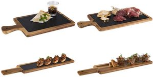 APS Servierbrett, 2-teilig (B)260 x (T)180 mm rustikales Brett aus Akazienholz, mit Aufhängeloch und - 1 Stück (810)